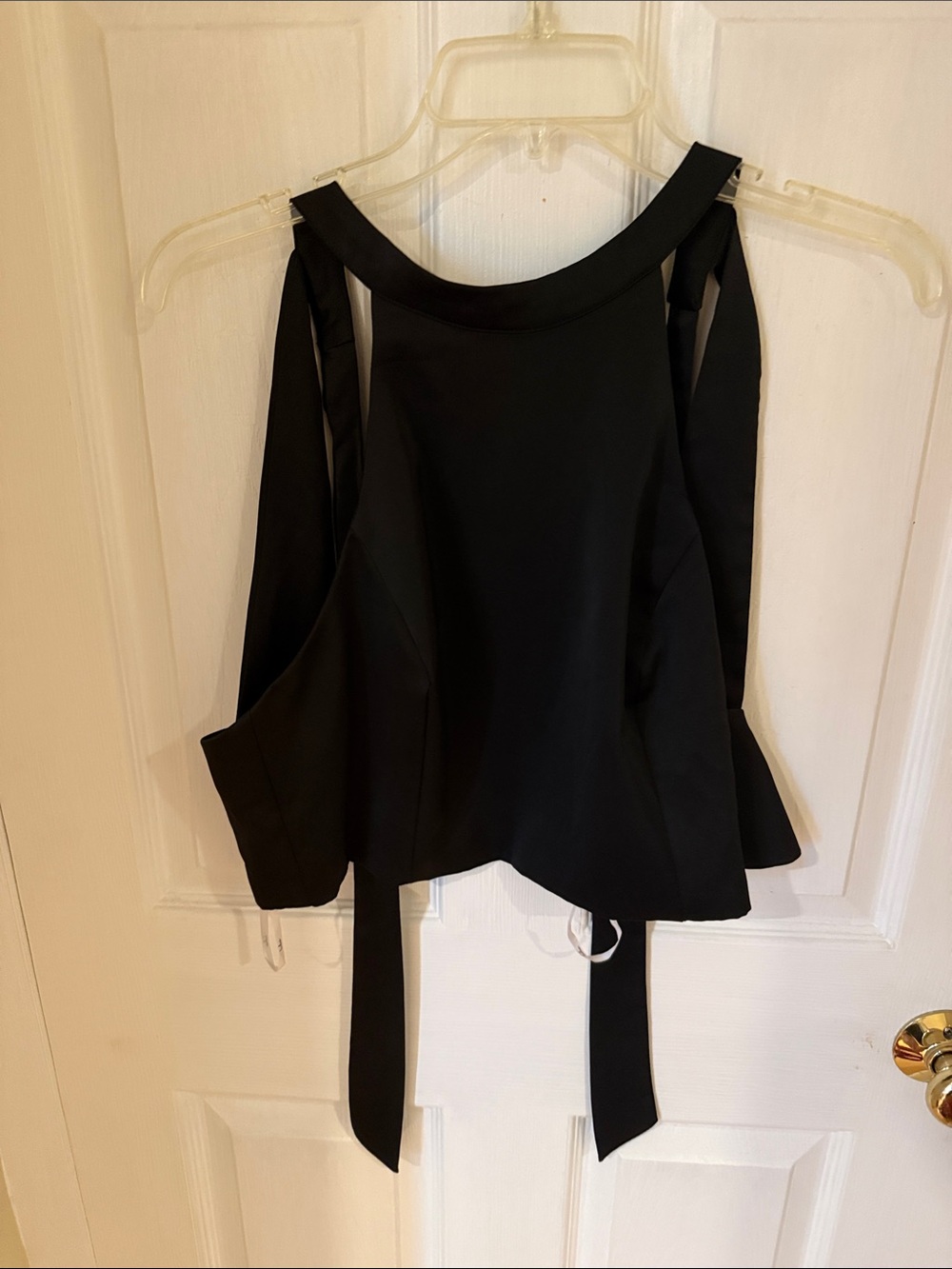 Lulu's Black Cold-Shoulder Tie-Back Tank Top